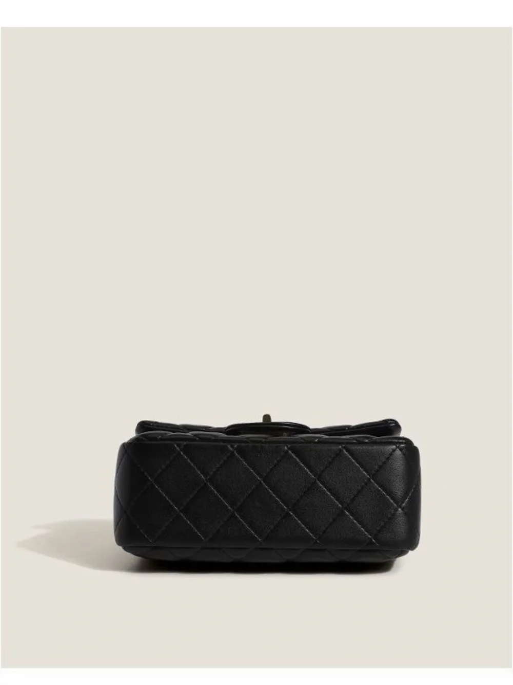 Black Quilted Shoulder Bag with Gold Chain